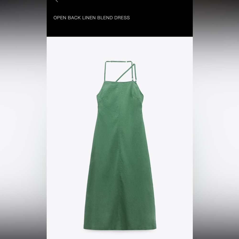 Zara Open Back Linen Midi Dress